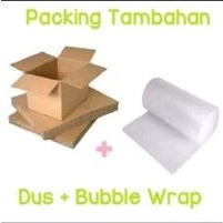 

burble wrap plus karton dus utk tmbhan packing