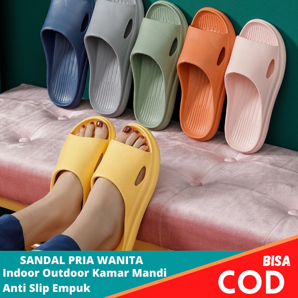 MINISO Women’s Striped Soft Sole Bathroom Slippers Sandal Kamar Mandi Sol Lembut Bergaris Sendal Kar