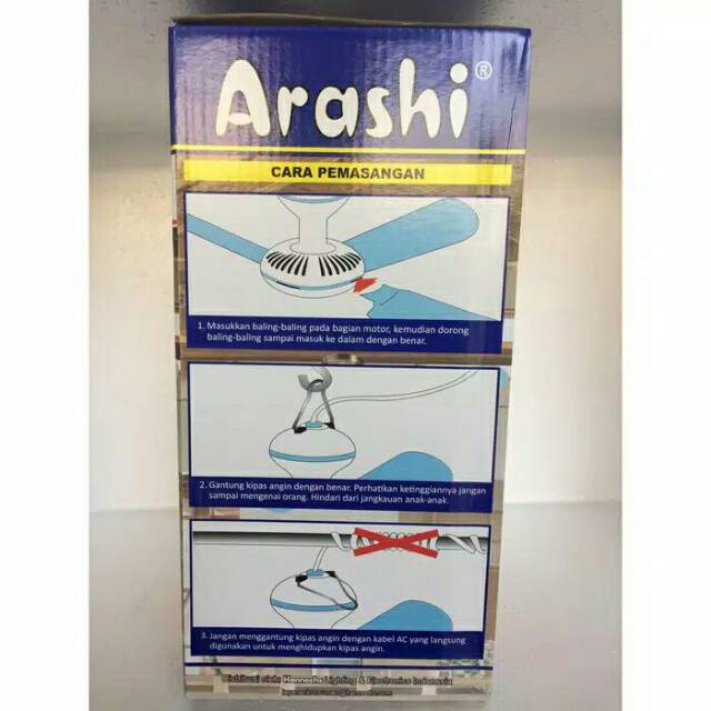 Kipas Gantung Arashi 4 Baling 20 Watt