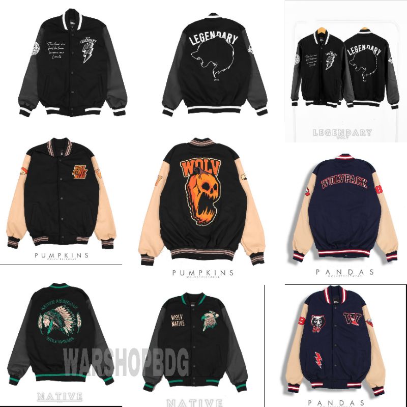 WOLV VARSITY LEGENDARY ORIGINAL WOLV - JAKET VARSITY - VARSITY - VARSITY COMBINASI - JAKET LEGENDARY ORIGINAL WOLV - JAKET LEGENDARY WOLV - VARSITY FULL BORDIR - FLIGHT WOLV