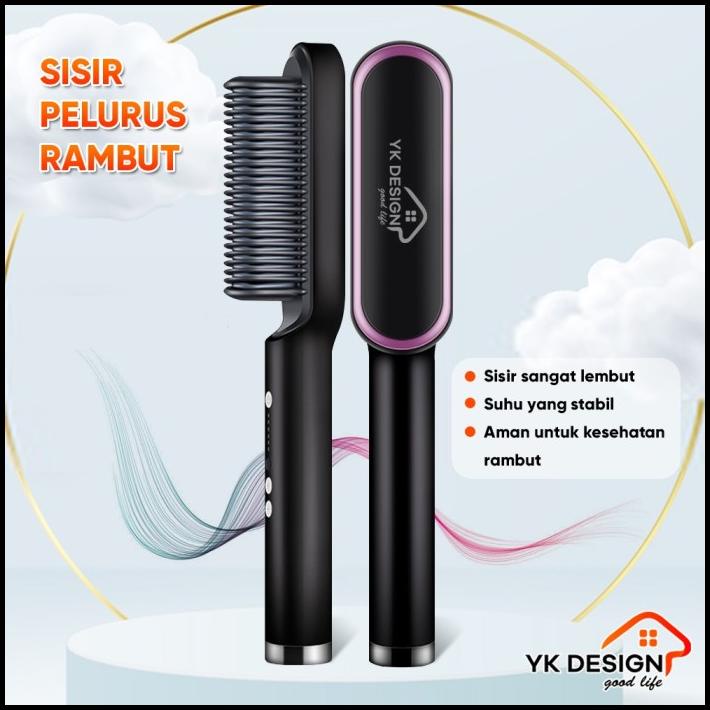 Yk Design Yk-1621 Catok Sisir Pelurus Rambut Hair Straightener Curler