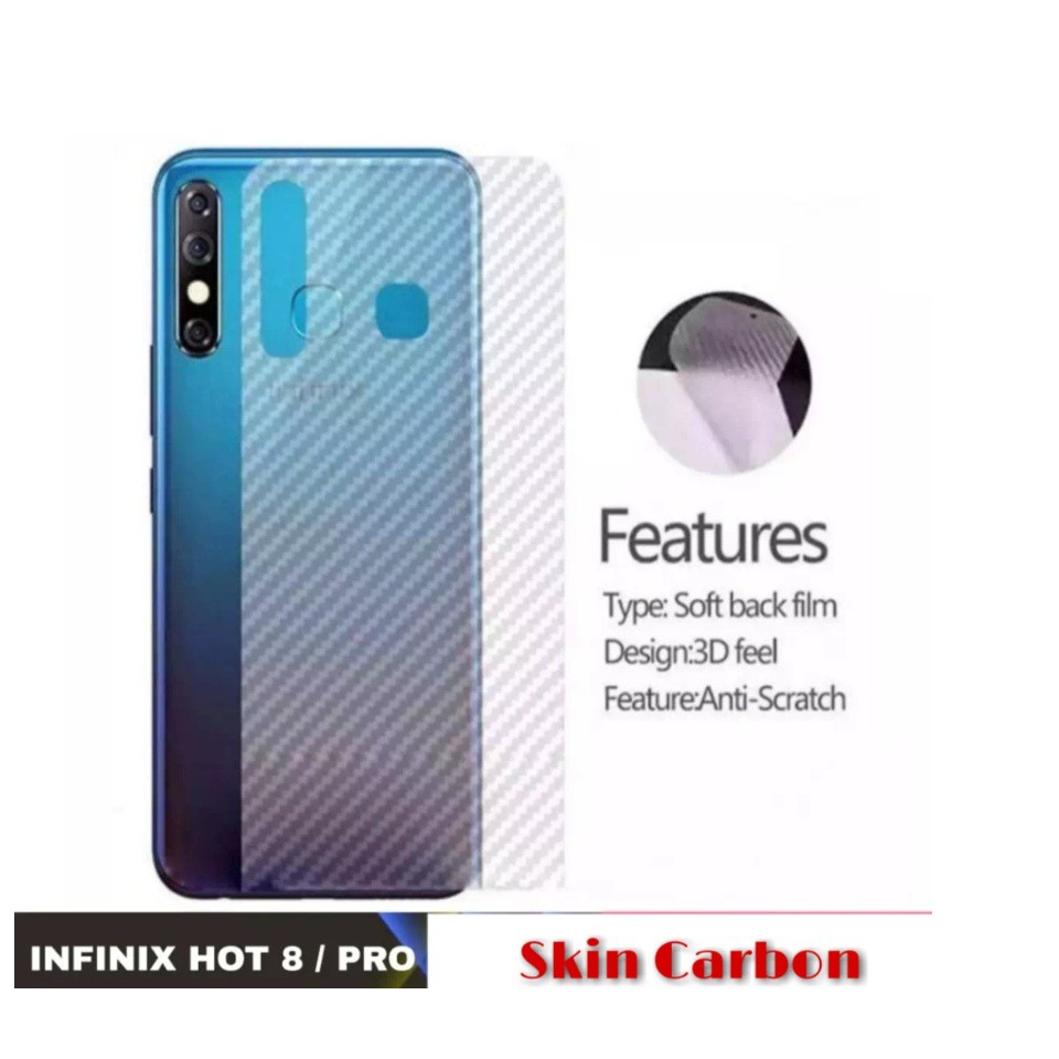 Back Skin Carbon Infinix Hot 8 - Skin Carbon Infinix Hot 8 - SC