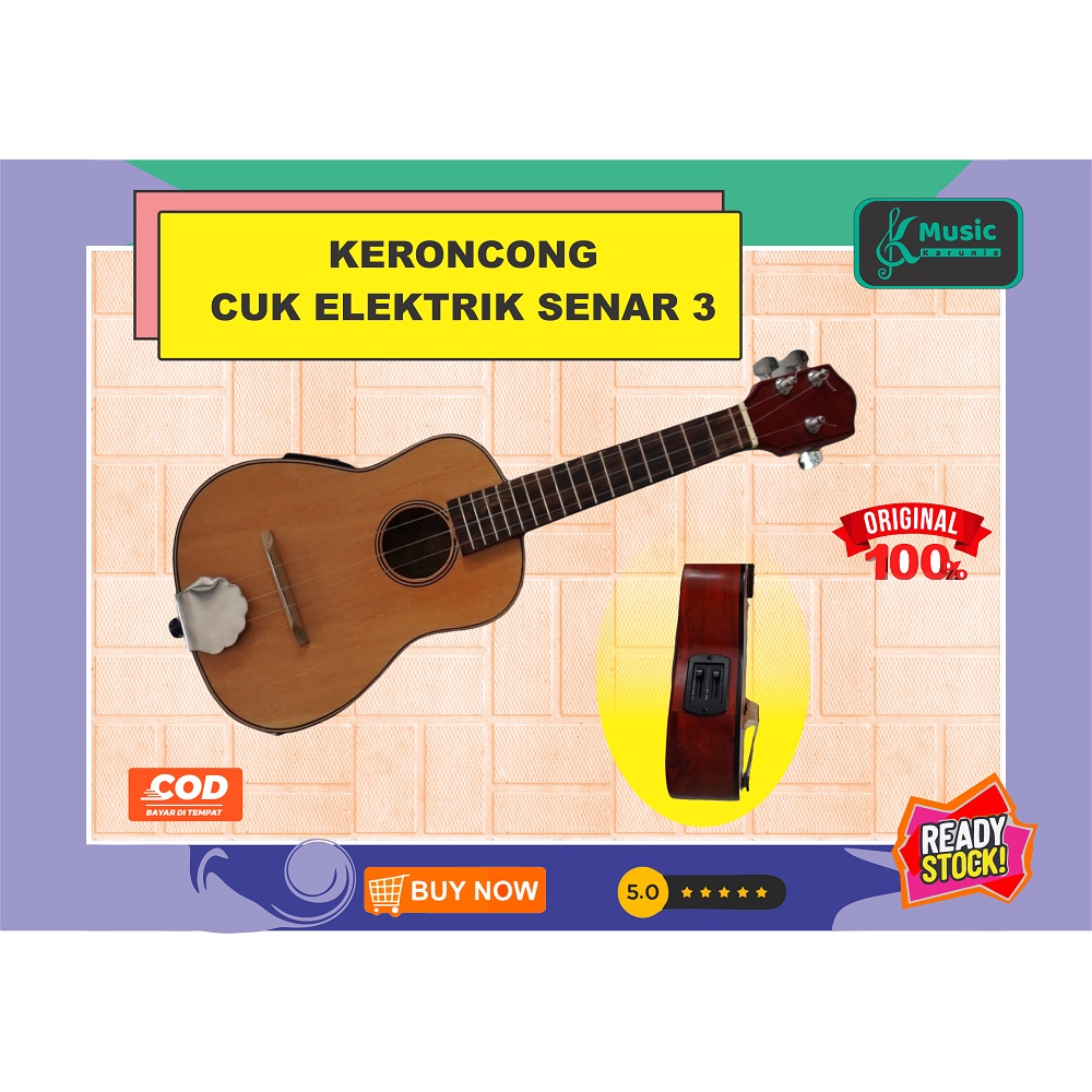 Ukulele Kencrung [ COD ] senar 3 cuk elektrik nilon keroncong preamp kayu ok bgt