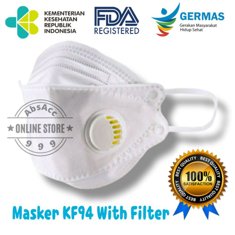 Masker Filter KF94 Respirator 4Ply Convex Design Korean Mask