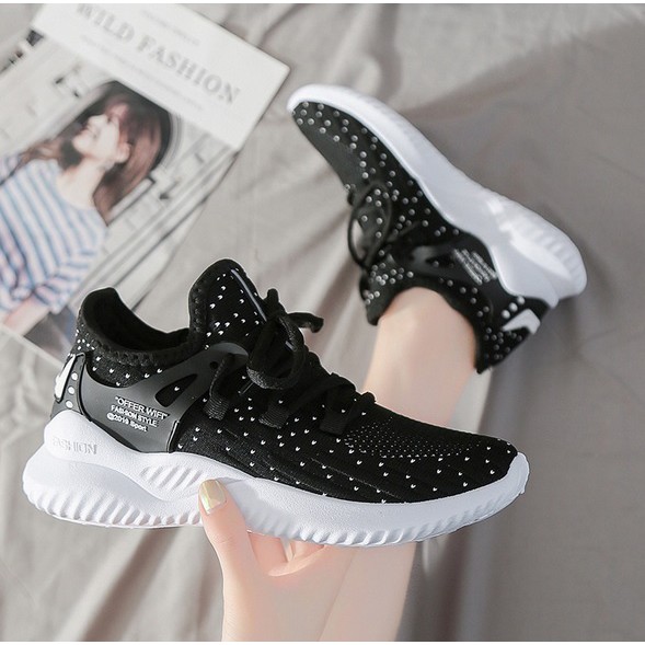 TBIG [COD] Sneakers Import Sepatu OFFER WIFI Sepatu Korea Style Sepatu Santai Wanita Fashion Bahan Rajut