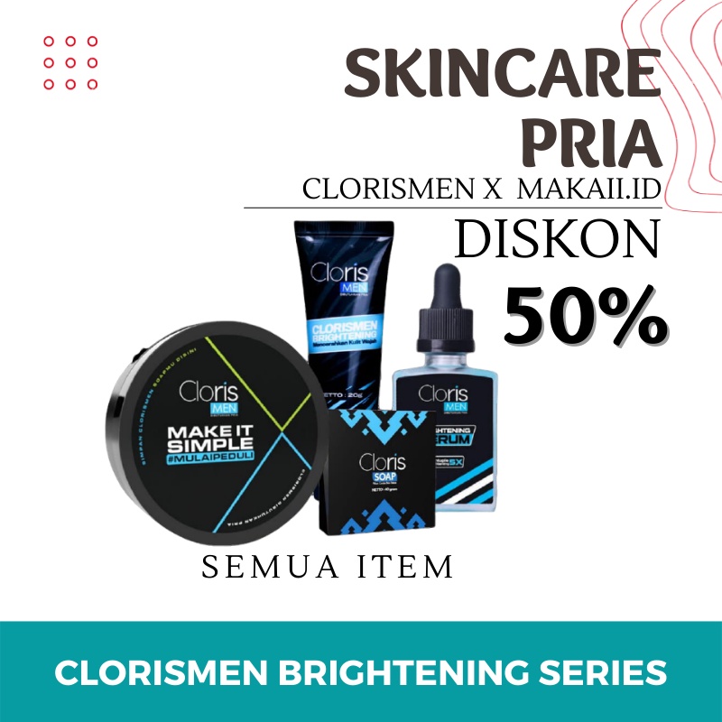 Paket Skincare Pria Clorismen Brightening Acne Series Sabun Perawatan Pembersih Wajah Jerawat Pencer