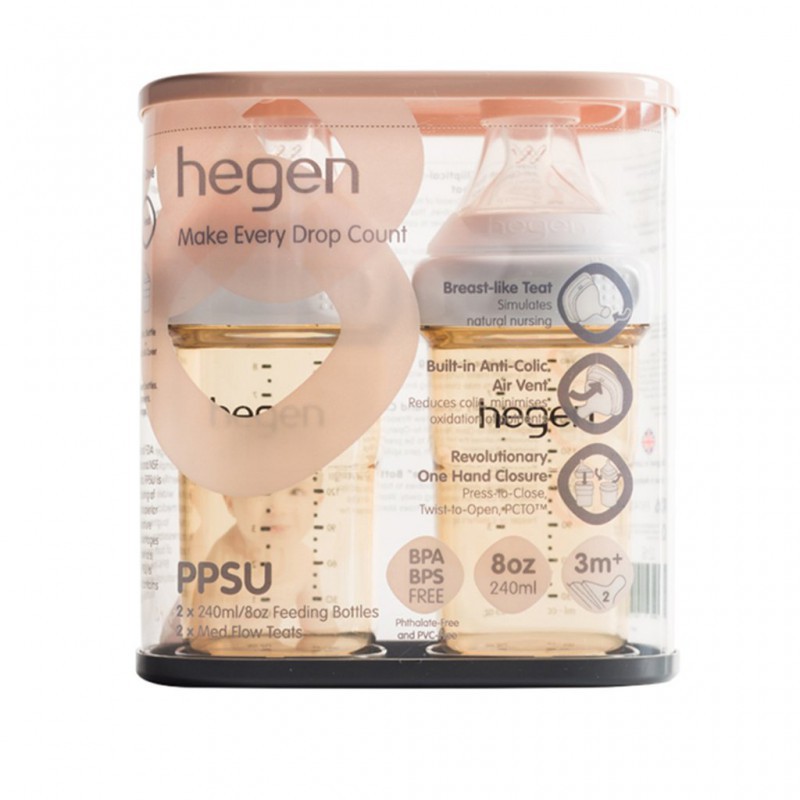 Hegen PCTO Feeding Bottle PPSU 240ml - 2 Pack