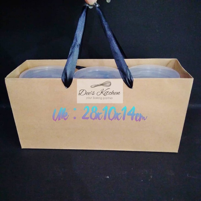 

✨ BISA COD ✨ Paperbag Craft Coklat 28x10x14cm Untuk stoples tabung kue/brownies