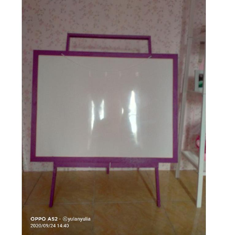 

[PRODUK PHKYF] Papan Tulis 60x80 / white board ukuran besar+ standing gratis spidol+ penghapus V8G