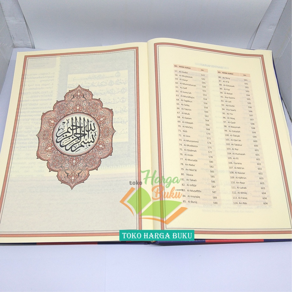 Al-Quran At-Tilawah A4 Terjemah Hard Cover Ukuran BESAR HC Khat Utsmani 15 Baris Ayat Pojok Mushaf Al-Qur'an Tilawah Mudah Penerbit Ummul Qura