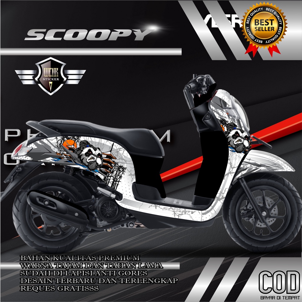 DECAL STICKER SCOOPY KUNGFU PANDA KING PANDA, MASTER PANDA