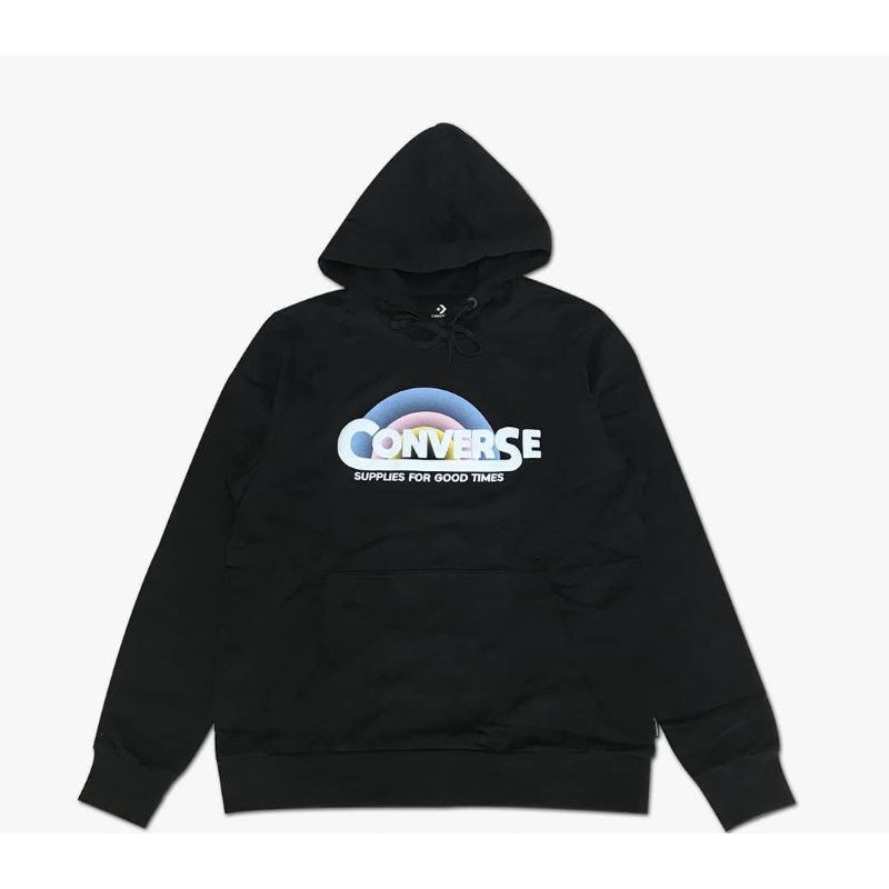 Hoodie Converse clasic script black