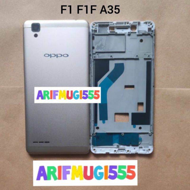 CASING KESING BEZZEL FRAME BACKDOOR TULANG TENGAH HOUSING FULSET OPPO A35 F1 F1F ORIGINAL