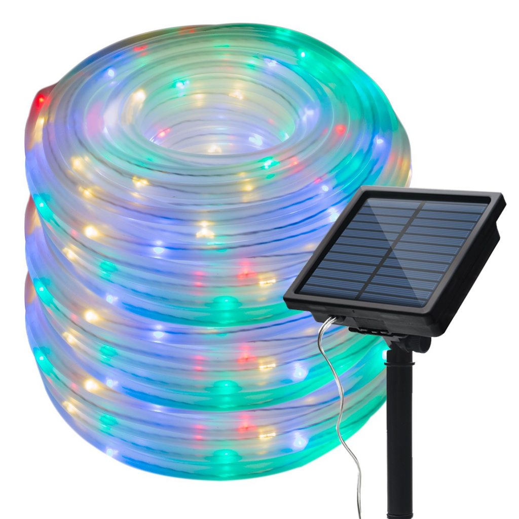 7/12m Solar PVC Rainbow Tube Copper Wire Light/Lampu Tabung Luar Ruangan LED Tahan Air/String Light Untuk Lentera Dekorasi Natal/Lighting Night String Light Lamp