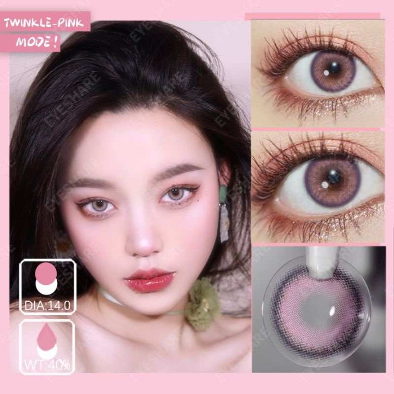 TWINKLE PINK SOFTLENS CONTAC LENSES INPORT COSPLAY ANIME
