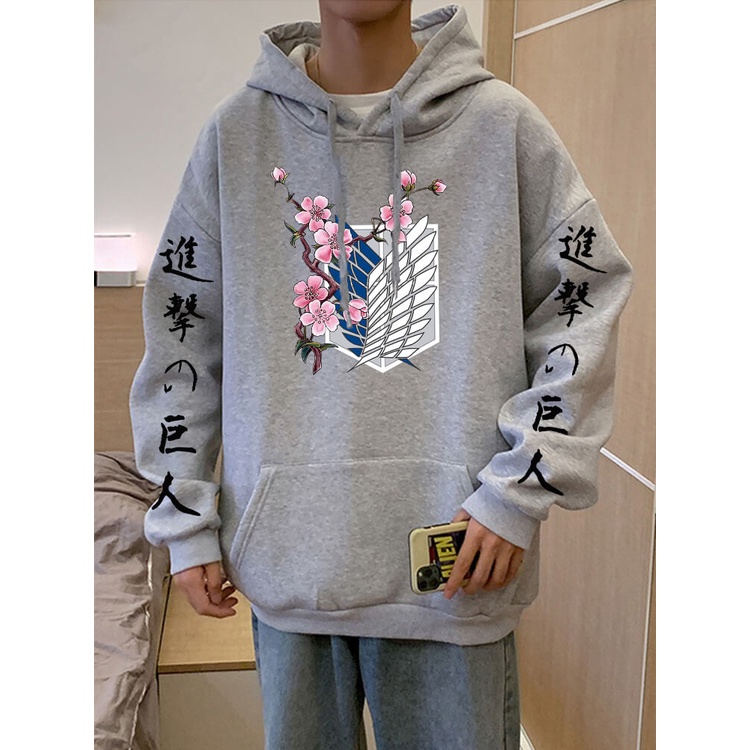 Hoodie Attack on Titan Flowers Harajuku Unisex