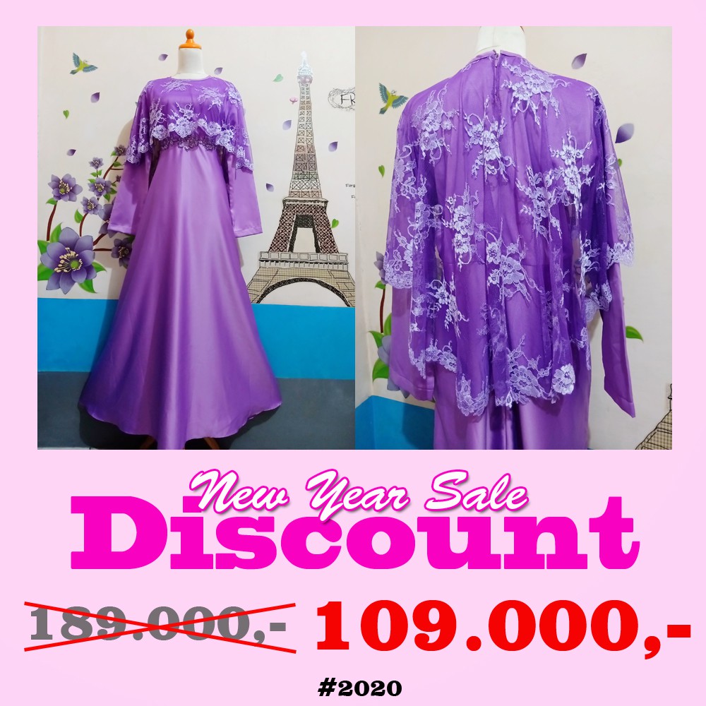DRESS CAPE CALANDA PAYET BROKAT GAMIS MUSLIMAH TERBARU