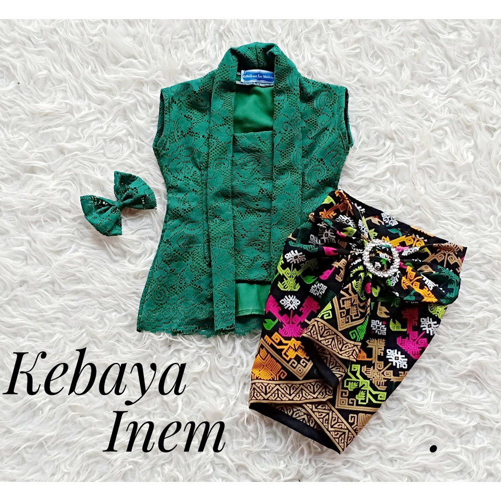 Kebaya Brokat/Baju Anak/Kutu Baru Inem/Kutu Baru Mini/Baju Anak Unik/Baju Wisuda/Setelan Kebaya