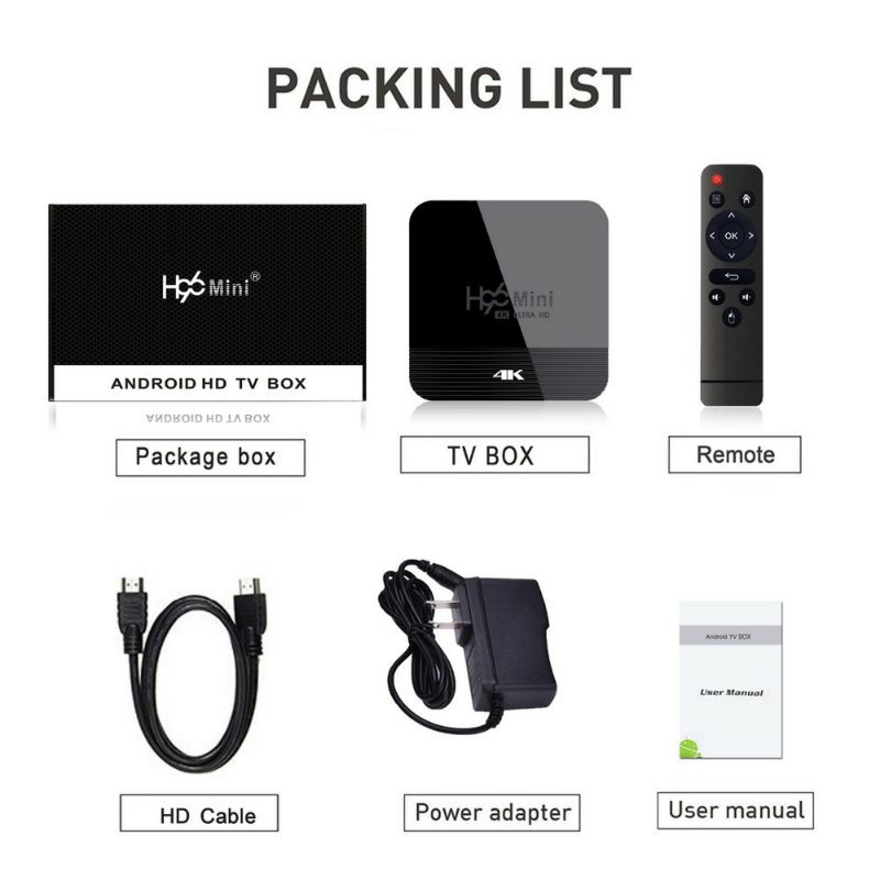 Vontar Mini Smart TV Set Top Box 4K Android 9.0 1GB 8GB - H96 - Black