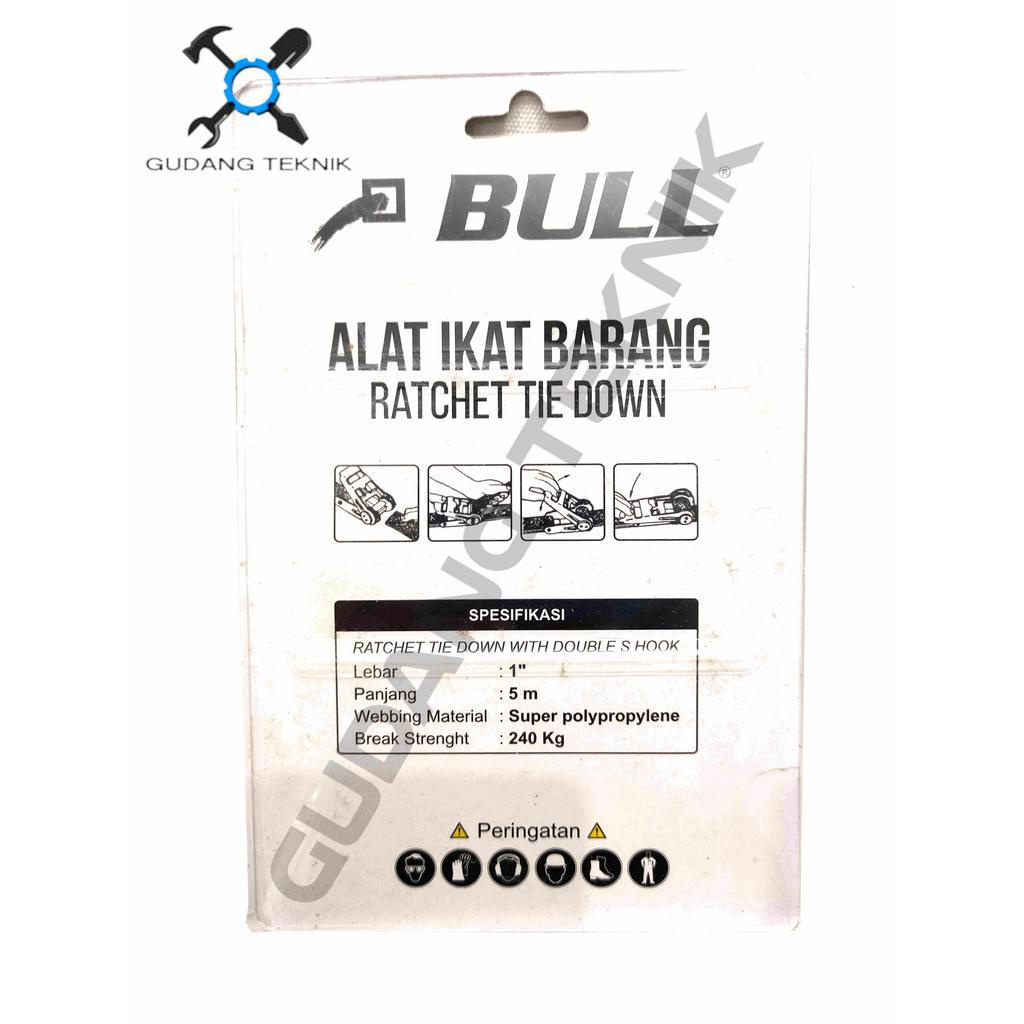 Tali Trek Belt 1&quot;  5M BULL 1 Ton  / Tali Pengikat Barang 1 Inch 5 Meter 1 Ton -  Track Belt Rachet Tie Down BULL