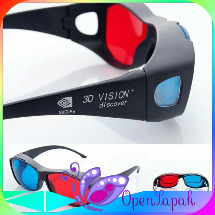 3D Glasses Kacamata 3 Dimensi Frame Plastik NVidia Vision Red Cyan kacamata 3D kacamata 3 dimensi