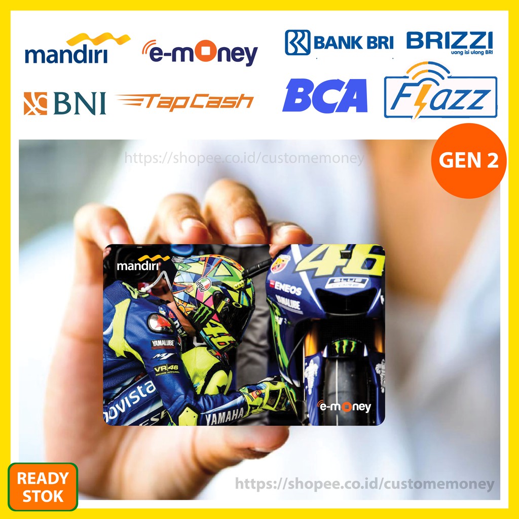 KARTU EMONEY MOTOR SPORT MOTOGP 39 ETOLL E-MONEY MANDIRI FLAZZ BCA GEN 2 TAPCASH BRIZZI - 1 SISI