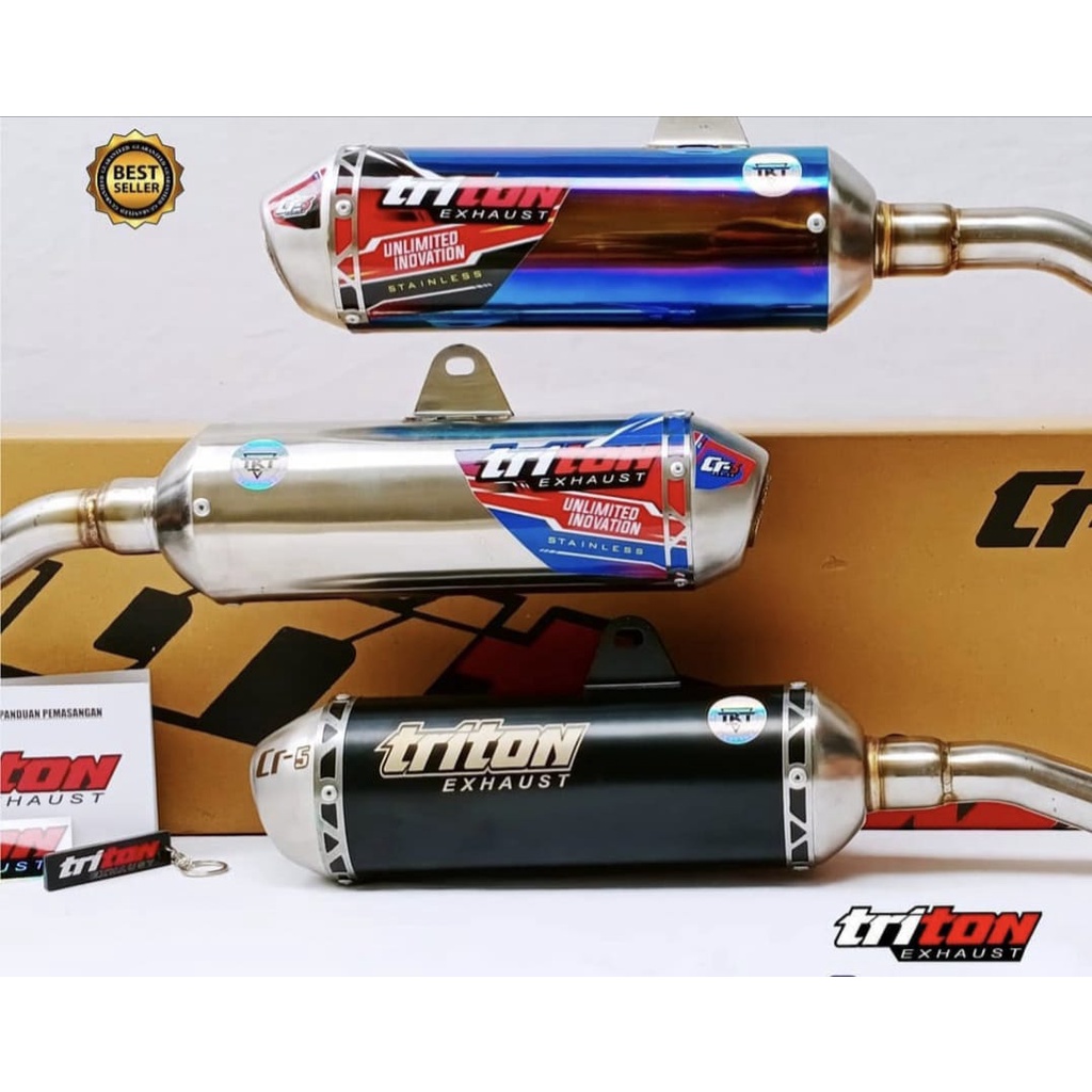 Knalpot Crf150 Klx150 Wr155 D-tracker Orginal Triton Exhaust Garansi Seumur Hidup