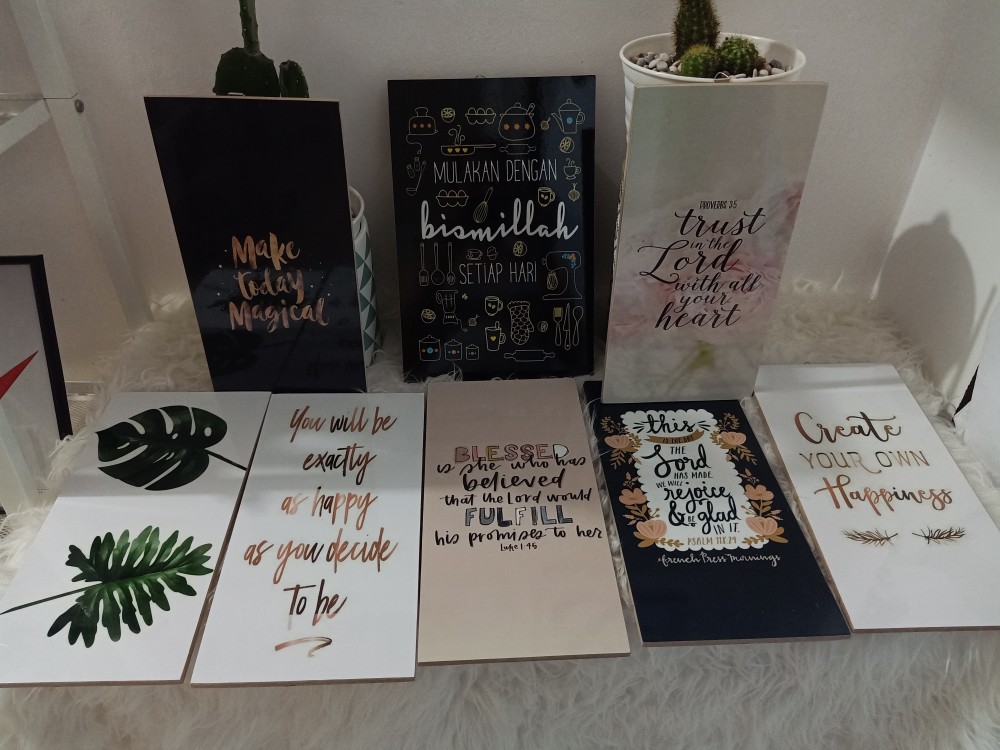 Hiasan Dinding Kata Poster Kayu Quotes Cafe Vintage Wall Decor Ruangan Dekorasi Rumah Leaf Lf33