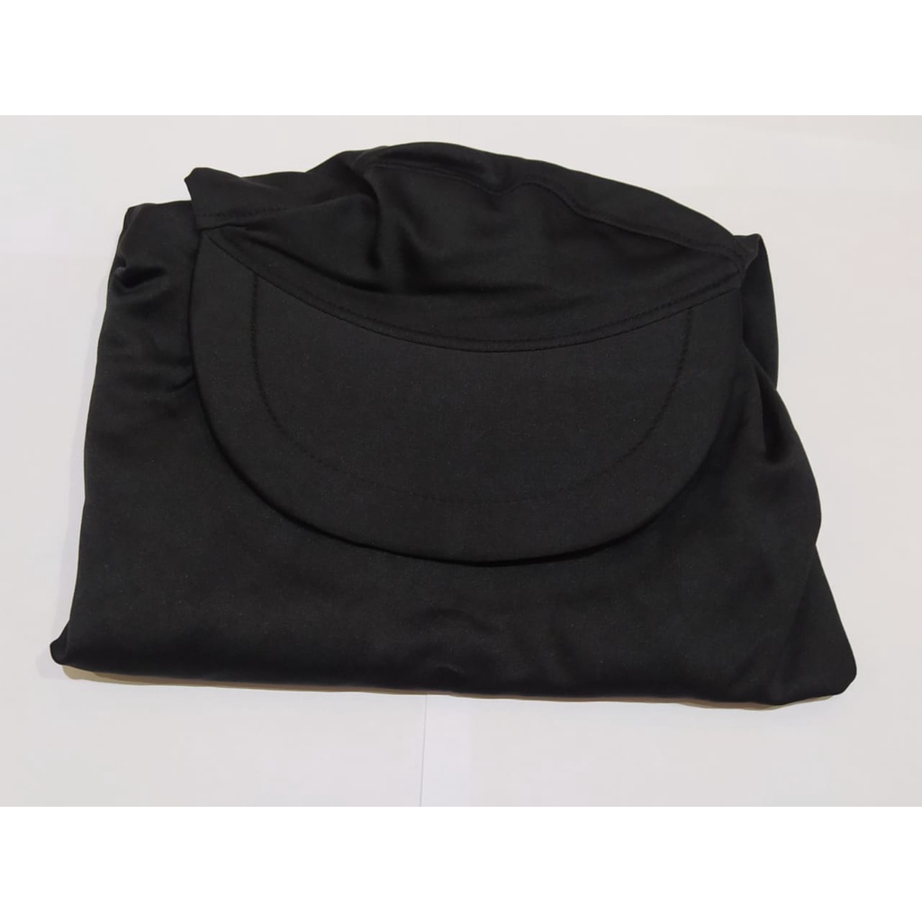 Hijab Topi Sporty dewasa Jilbab Instan Jersey hijab Olahraga Trendi Terbaru (Hijab Topi)-HITAM