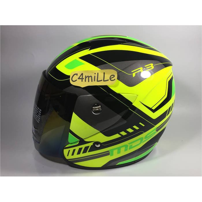 HELM MDS R3 SPORT SUPER FLUO YELLOW GREEN FLUO HALF FACE