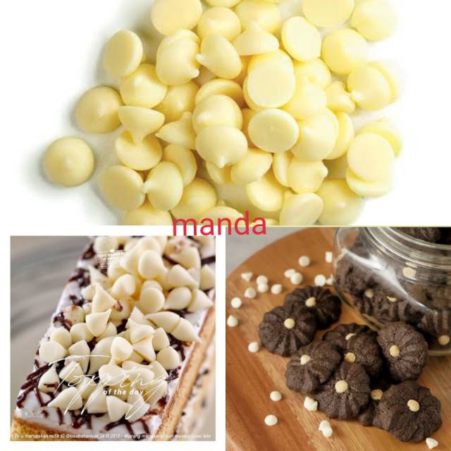 

Coklat tulip putih chocochip putih topping kue 100gr