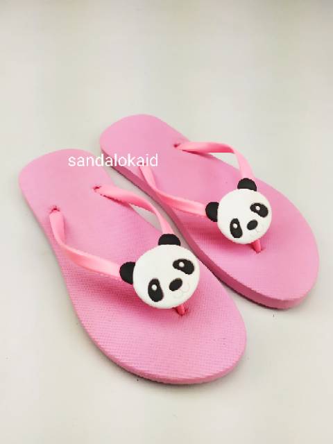 Sandal Jepit Kartun Panda | Sendal Wanita Cantik Spon Jepit Cartoon Lucu