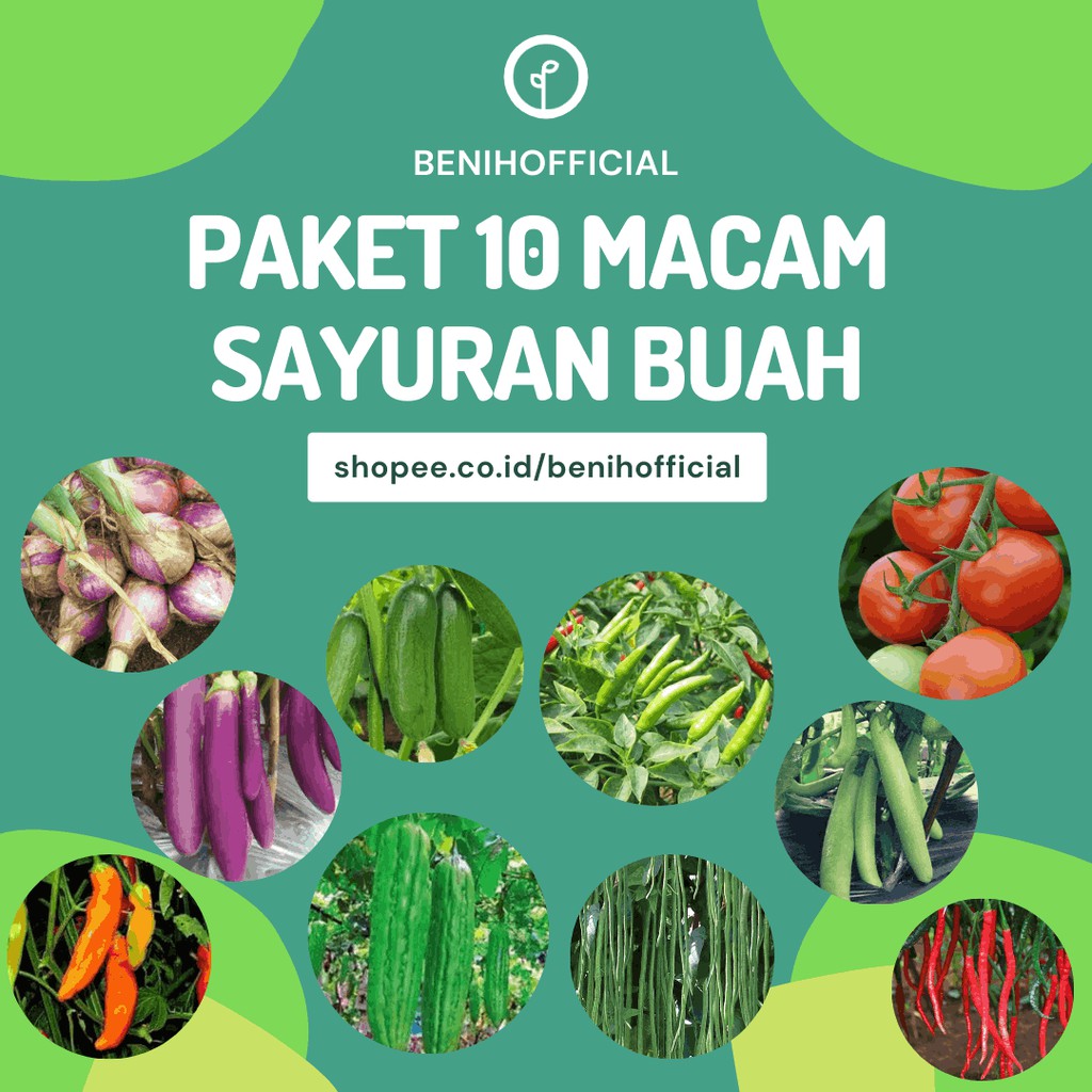 Jual Bibit Sayuran Macam Benih Sayur Buah Paket Lengkap Cabe Rawit Terong Timun Tomat Kacang