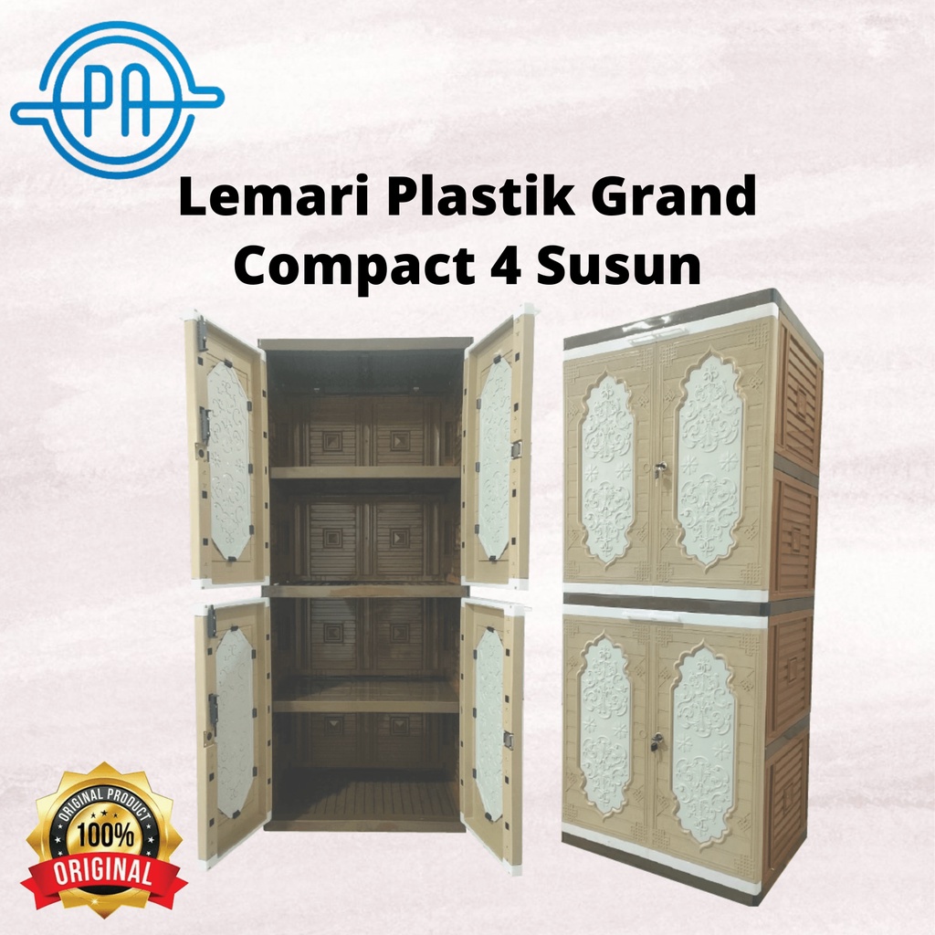 LEMARI PLASTIK GRAND COMPACT 4 SUSUN LEMARI PAKAIAN RAK PLASTIK