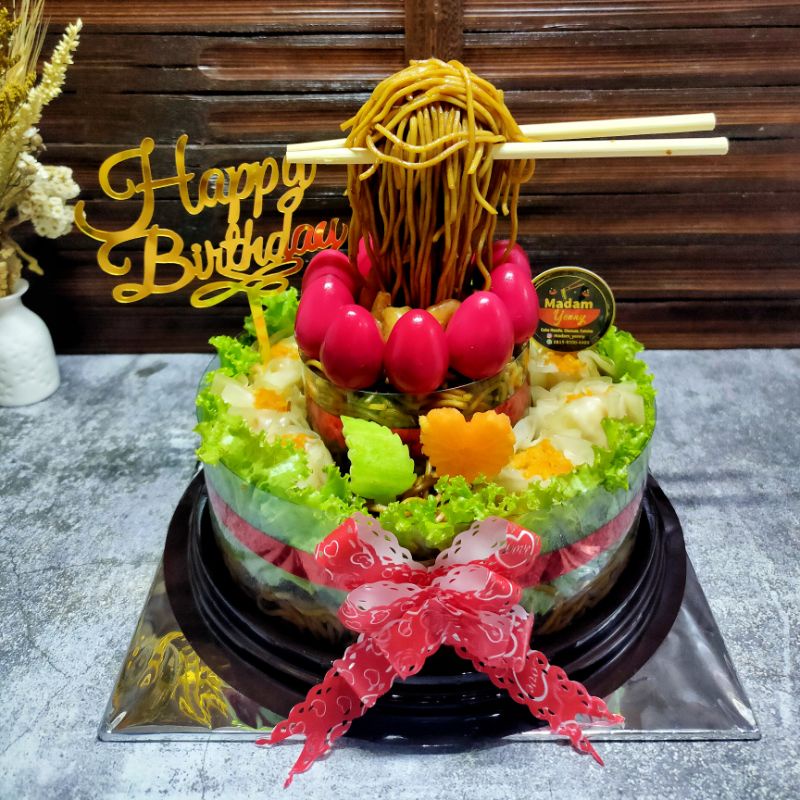 

Flying cake noodle for 6 portion with siomay