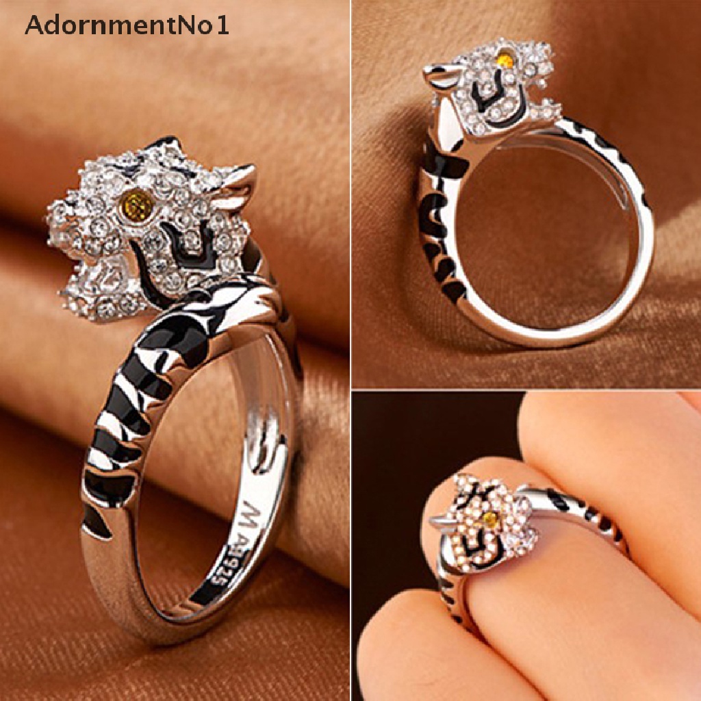 (AdornmentNo1) Cincin Motif Kelinci / Babi / Naga / Kuda / Monyet / Ular / Domba / Anjing Aksen Kristal Untuk Perhiasan Wanita