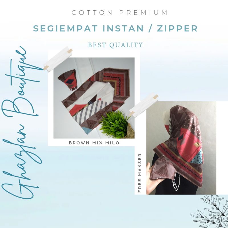 [KUALITAS BUTIK] Hijab paris premium / jilbab segi empat motif / kerudung segi empat motif / hijab i