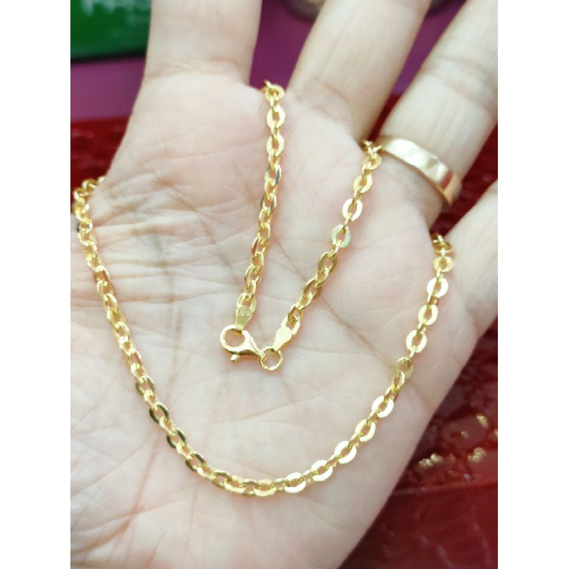 KALUNG DEWASA PERAK 925 LAPIS EMAS 24K WARNA KUNING