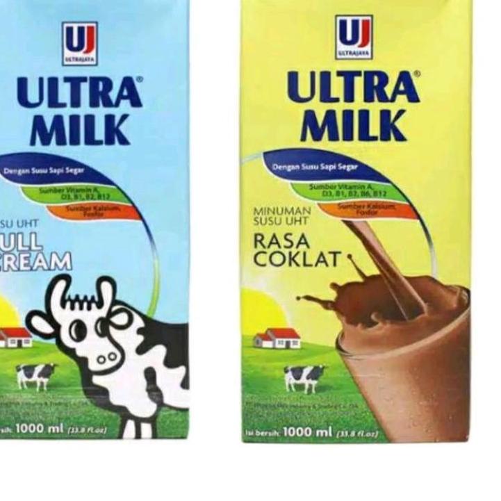 

KodeL1x1W--Susu Ultra Milk Full cream 1000ml - Uht 1L Plain - coklat