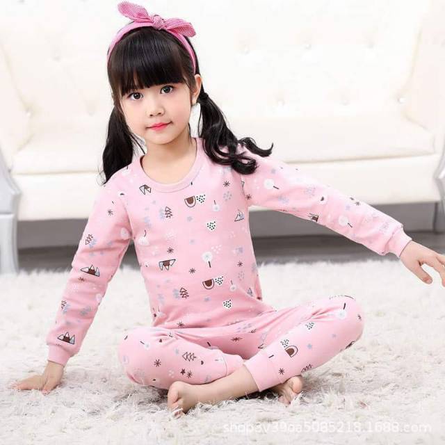 Setelan Piyama  Kartun Baju Tidur Piyama  Anak Cotton Import  
