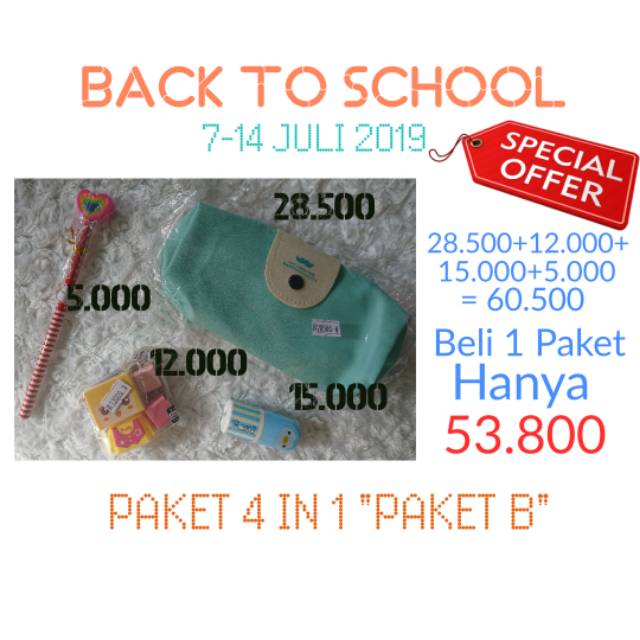 

Paket 4 in 1 tempat pensil rautan tipex pensil lucu