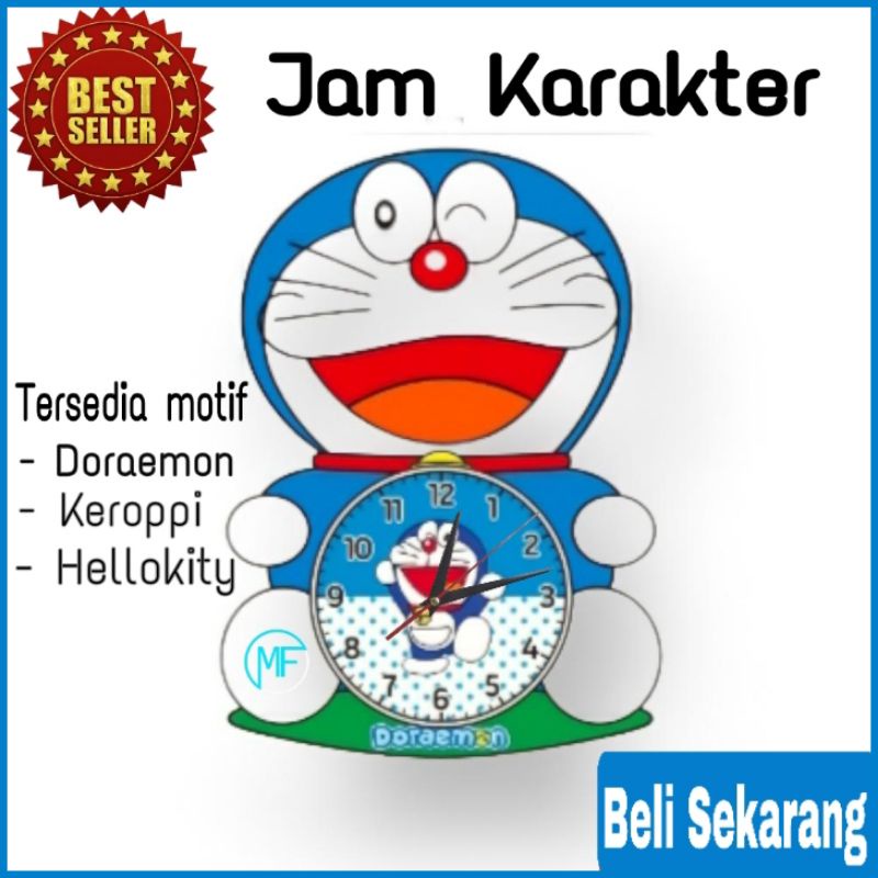 Jam dinding karakter unik minimalis - Jam dinding karakter murah - jam dinding doraemon - jam dinding hellokity - jam dinding keroppi