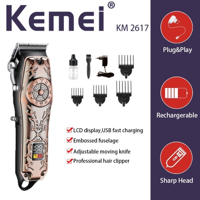 Kemei Alat Cukur Rambut KM-2617 Hair Clipper Electric Shaver Barbershop