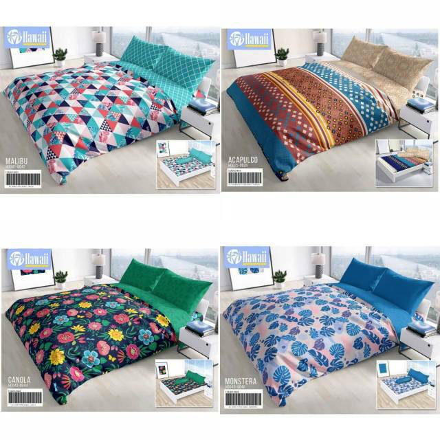 BEDCOVER HAWAII 180X200 GREEN TEA MONSTERA CHOCO CELINE 