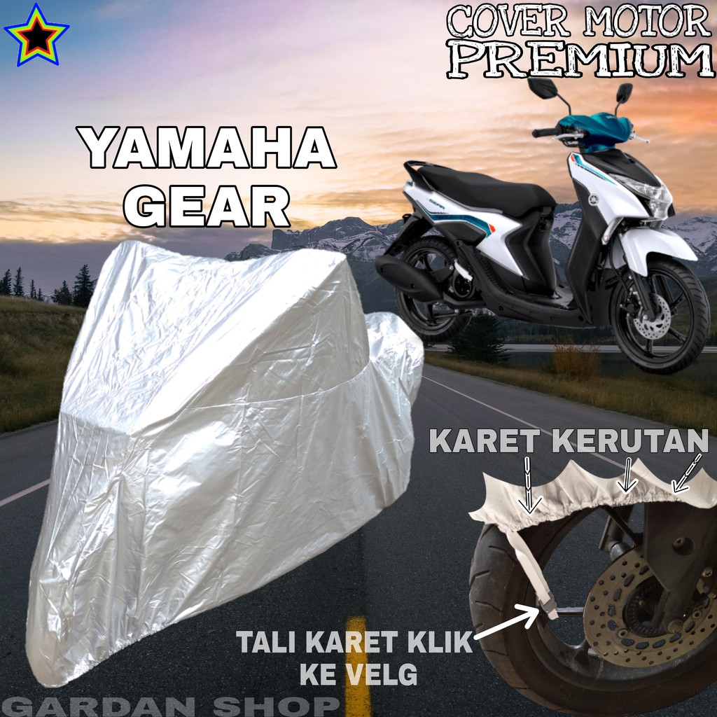 Sarung Motor YAMAHA GEAR SILVER POLOS Body Cover Penutup Motor Yamaha Gear PREMIUM