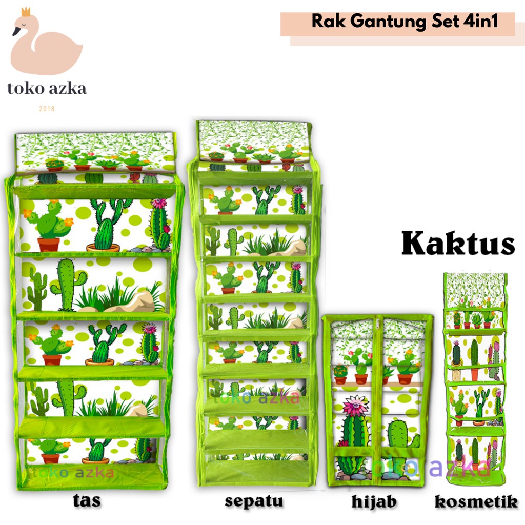 Rak Gantung Set 4in1 Sepatu+Tas+Hijab+Kosmetik