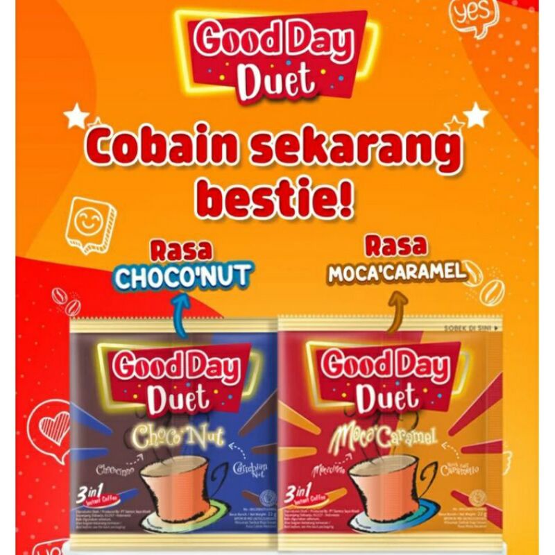 

good day duet choconut dan moccaramel isi 5x22gr .