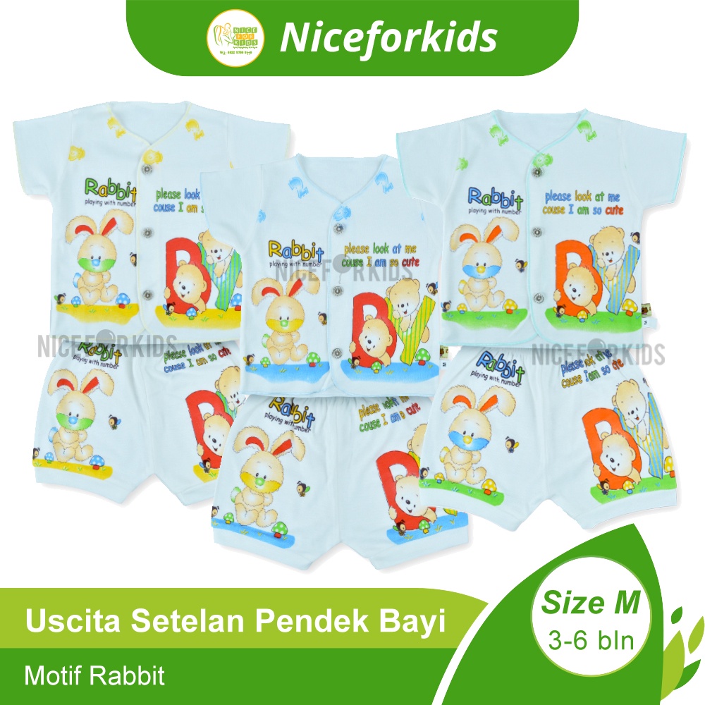 Setelan Baju Bayi Pendek Uscita / Baju Tidur Bayi