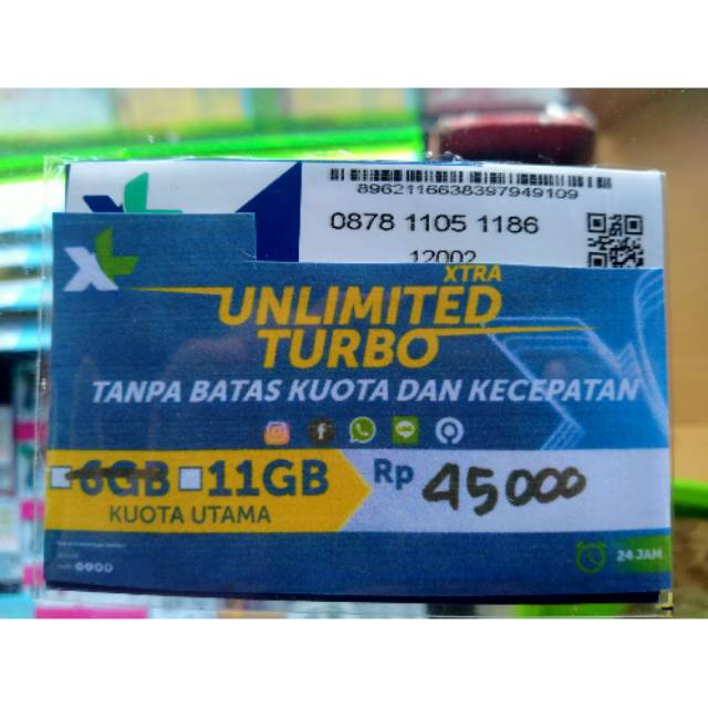 Kartu data XL unlimited turbo 11GB