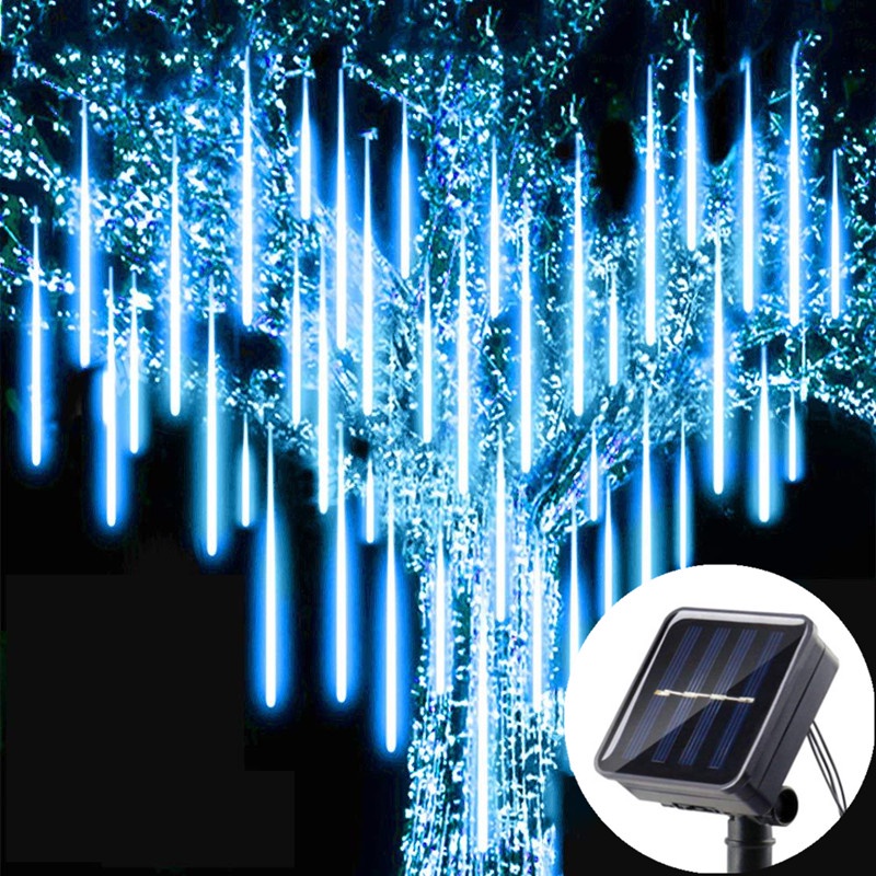 (30 / 50cm Lampu Lentera Led Meteor Shower Tenaga Surya Anti Air Untuk Dekorasi Outdoor / Natal / Tahun Baru